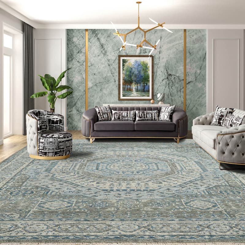 Hand Knotted Turkish Oushak Gray Wool Traditional Oriental Area Rug