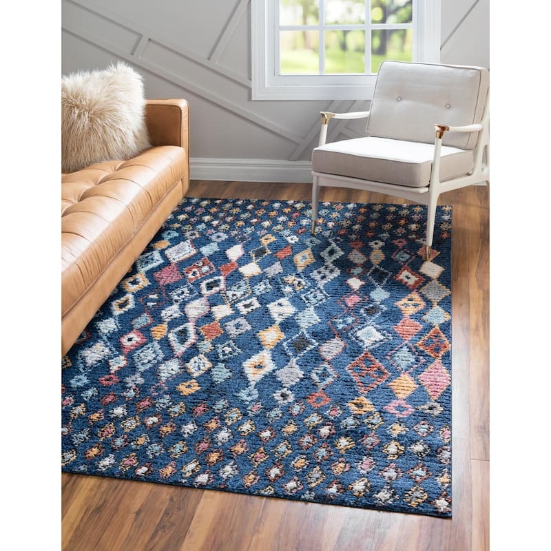 Contemporary Zaire Collection Area Rug - Navy Blue - 2'2"x3'