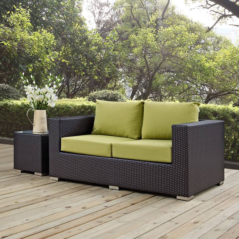Convene Outdoor Patio Loveseat - Espresso Peridot