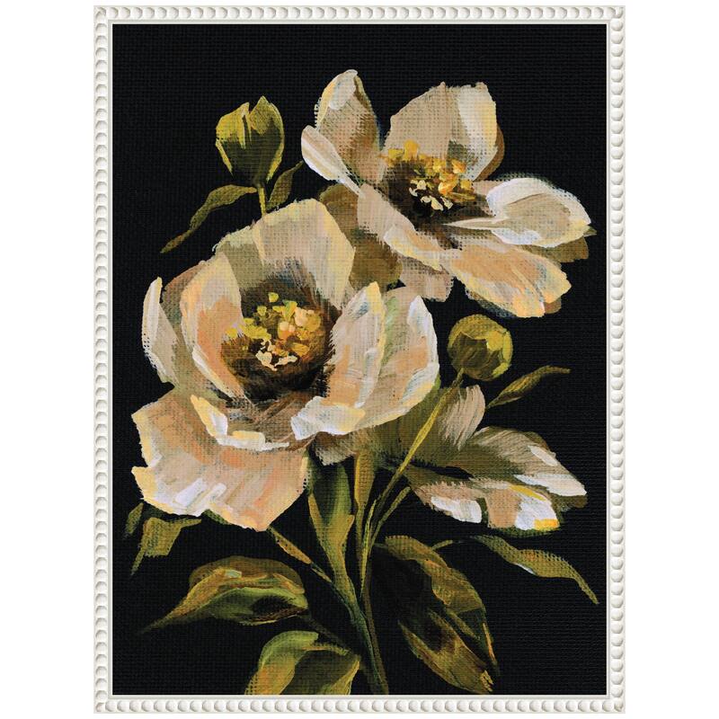 Kate and Laurel Sylvie Moody Floral 8 Framed Canvas by Annie Quigley