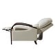preview thumbnail 13 of 17, Alex Mid-century Modern Genuine Leather Manual Recliner with Wooden Curved Arms