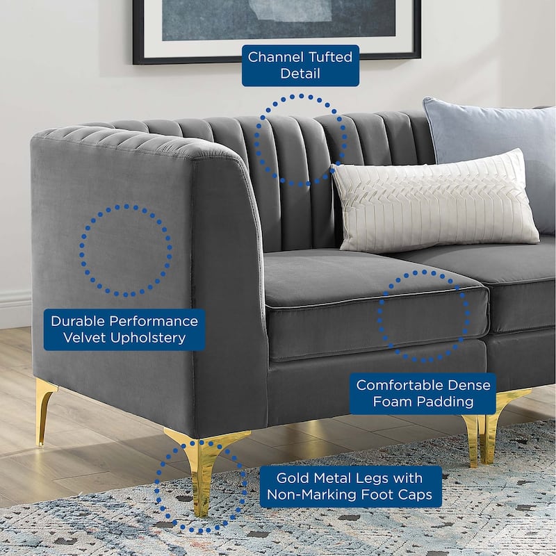 Triumph Channel Tufted Performance Velvet Loveseat