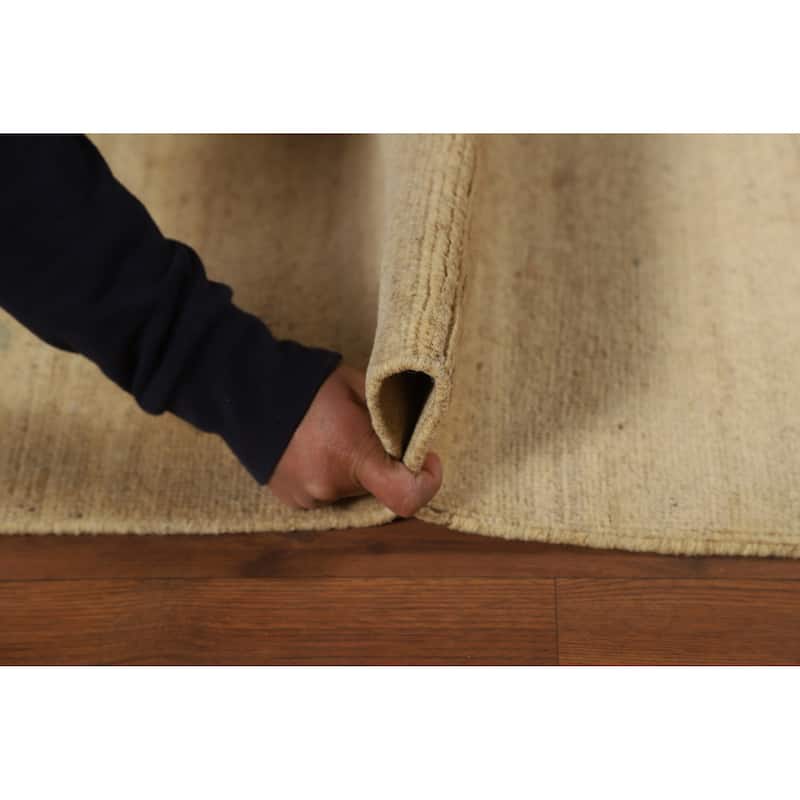 Contemporary Gabbeh Oriental Foyer Rug Hand-Knotted Solid Wool Carpet - 2'2"x 3'0"