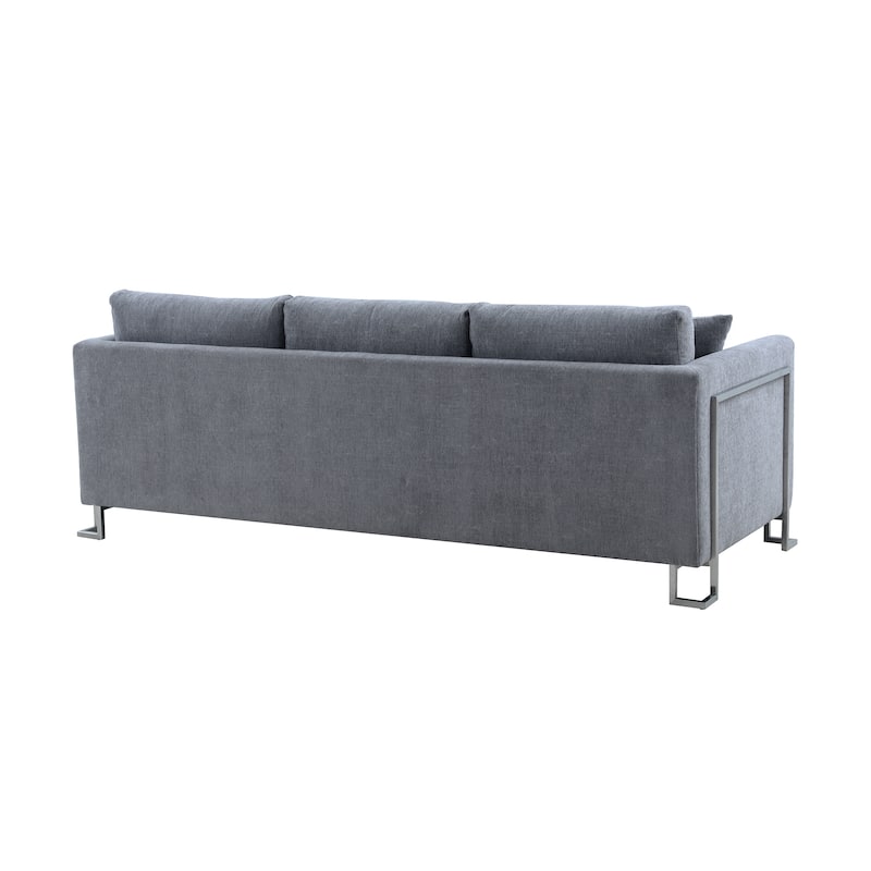 Heritage Fabric Sofa with Brushed Stainless Steel Legs