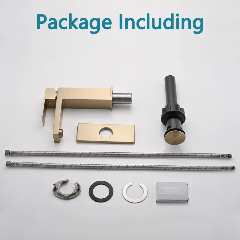 Bathroom Faucet Single Hole, Single Handle Stainless Steel Faucet for Bathroom Sink with Deckplate and Drain Assembly