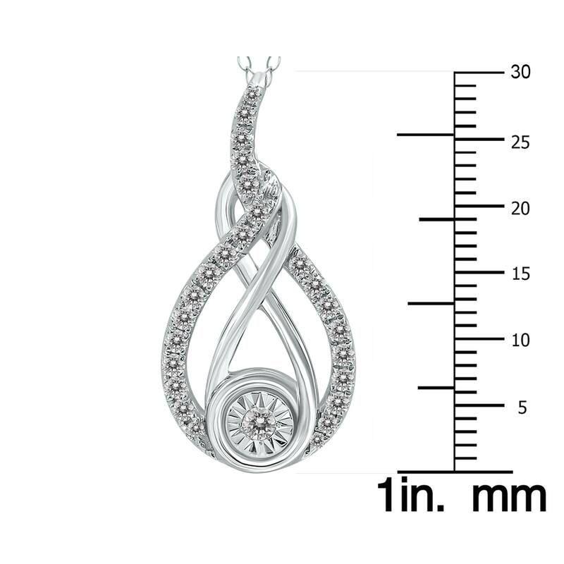 Marquee 1/2 CTW Twisted Diamond Infinity Drop Pendant in 14K White Gold