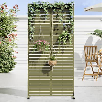 Dovelina 6ft.Outdoor Freestanding Metal Privacy Screen Decorative Garden Fence