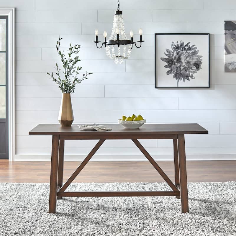 Simple Living Homestead Trestle Dining Table - Rustic Brown