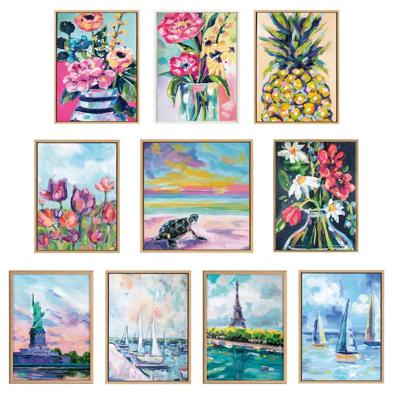 Kate and Laurel Sylvie Flamingo Framed Canvas by Rachel Christopoulos