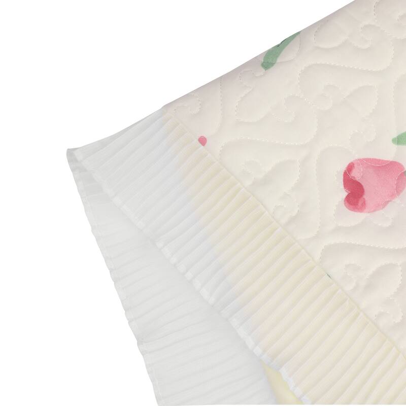 Cotton Pillowcase Set of 2, Ruffle Trim Envelope Closure Pillow Covers - White