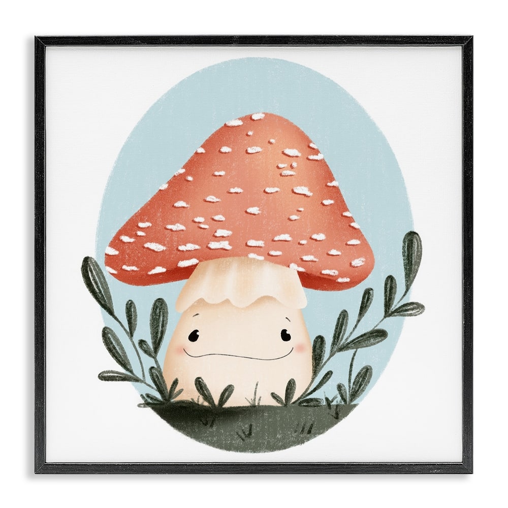 Stupell Smiling Mushroom In Nature Framed Giclee Art Design By Sarah Hickman