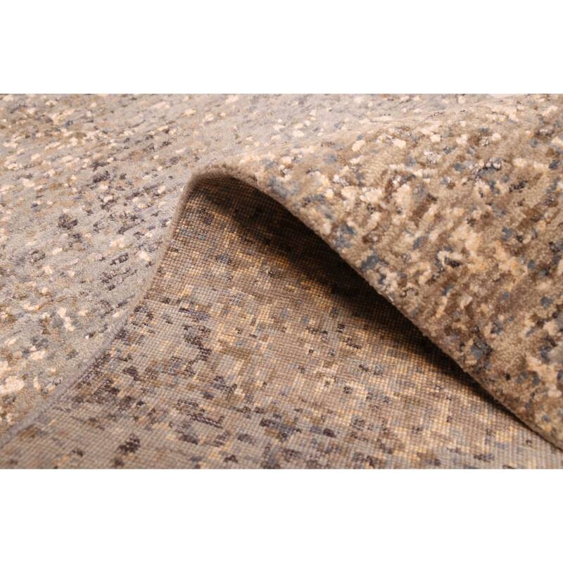 ECARPETGALLERY Hand-knotted Legacy Grey Silk, Wool Rug - 2'6 x 10'5