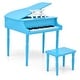 preview thumbnail 6 of 8, Toddler Toy 30-Key Classic Baby Grand Piano Wood w/ Bench Music Rack Navy