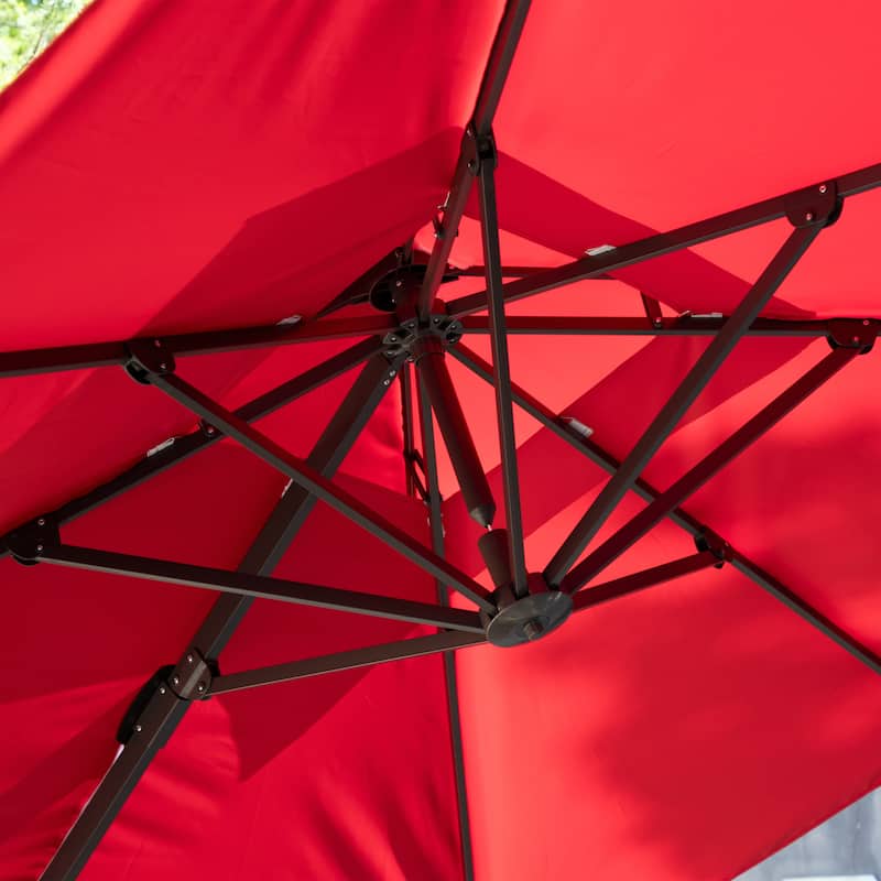 Furniture of America Aires 8-foot Steel Square Cantilever Offset Tilt Roma Umbrella