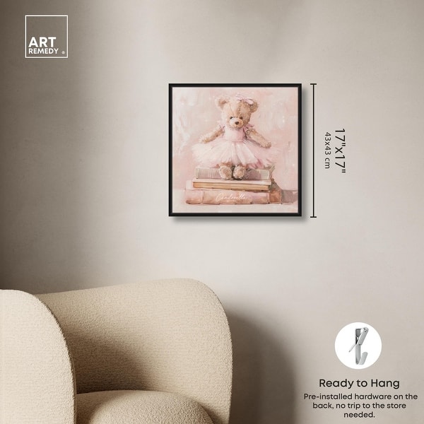 dimension image slide 15 of 24, Ballerina Teddy Books Canvas Kids Art Prints by Art Remedy