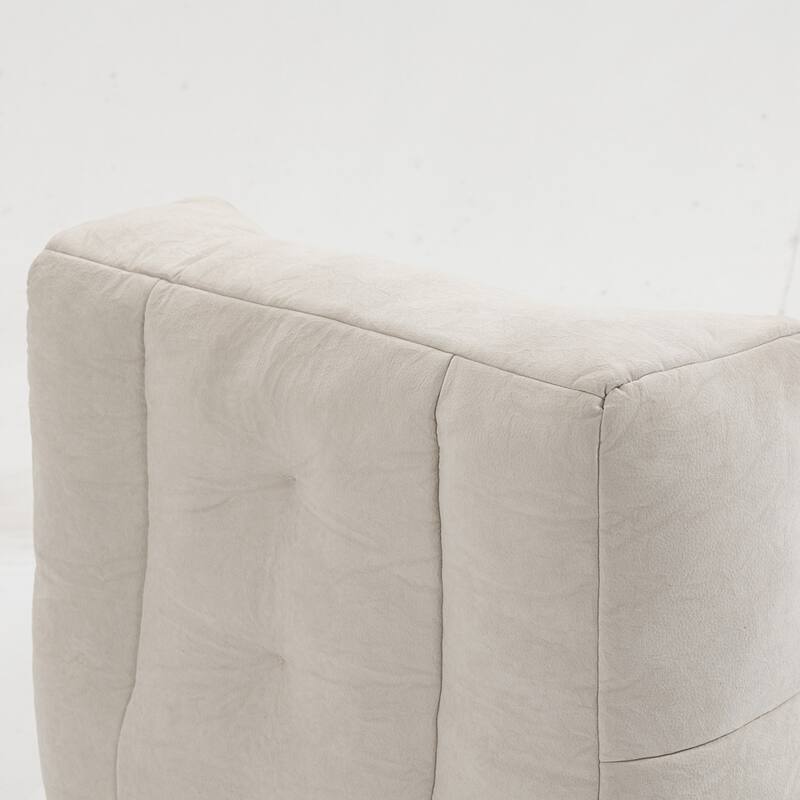 Comfortable Fluffy Bean Bag Chair with ottoman for living room