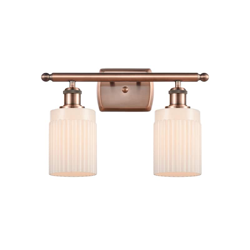 Innovations Lighting Hadley 2 Light 16" Wide Bathroom Vanity Light - Antique Copper / Matte White