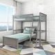 preview thumbnail 4 of 22, Max and Lily L Shaped Twin over Twin Bunk Bed Grey