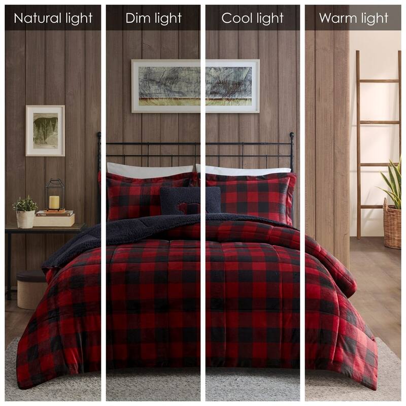GDF Studio - Alton Plush to Sherpa Down Alternative Comforter Set - Plaid
