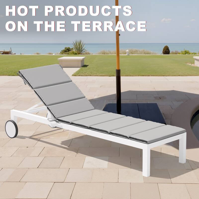 VredHom Outdoor Patio Chaise Lounge Rollable Cushion Lounger Pad