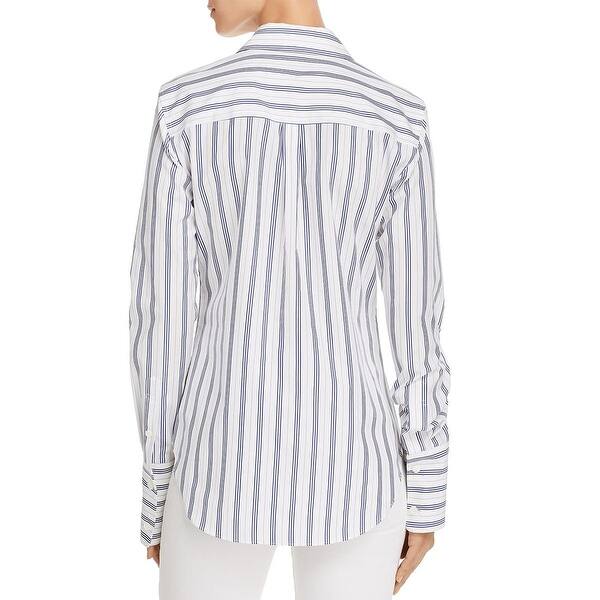 Shop Theory Womens Atticus Button Down Top Striped Slim Collar