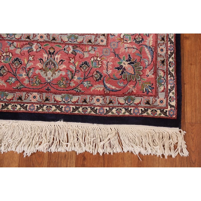 Vegetable Dye Floral Kashan Chinese Area Rug Hand-Knotted Wool Carpet - 6'0"x 9'2"
