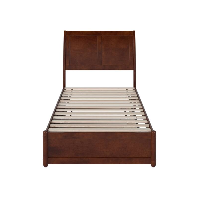 Andorra Platform Bed with Panel Footboard and Twin Trundle