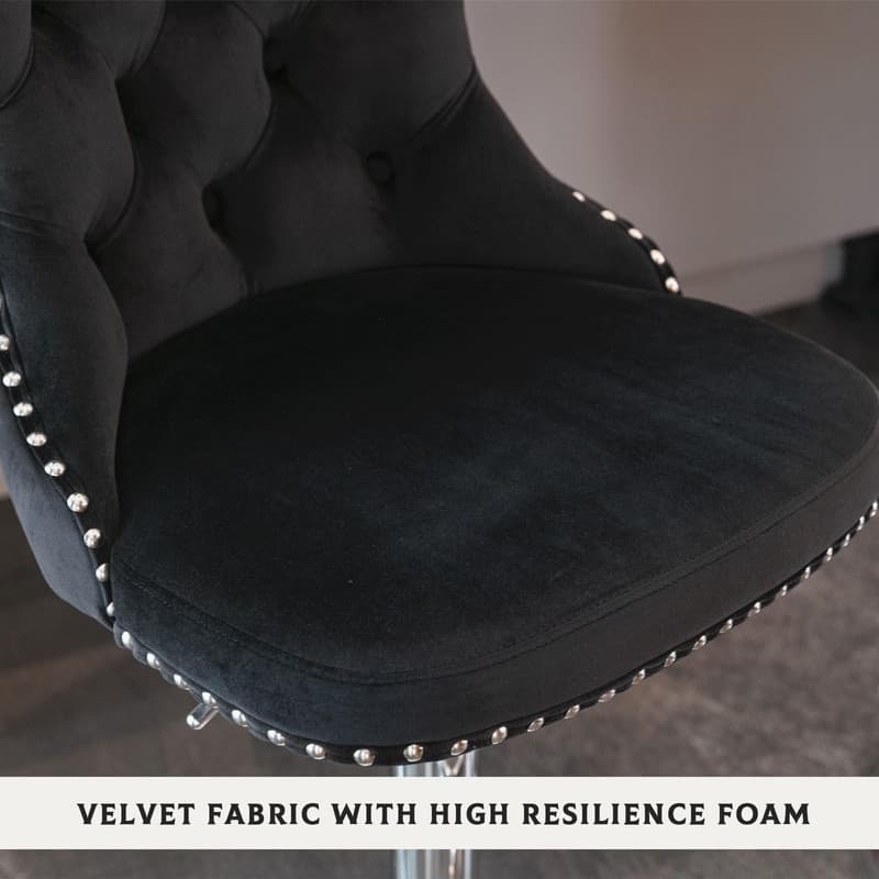 Velvet Upholstered Nailheads Tufted Swivel Bar Stools (Set of 6)