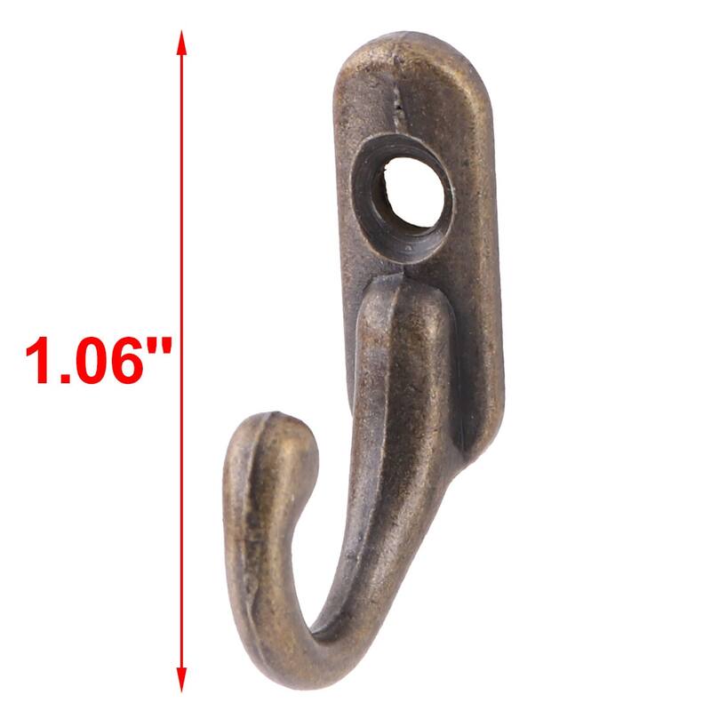 Cabinet Wall Door Key Hat Bag Hanger Storage Hook Holder Rack 10pcs - Bronze Tone - 1.06"x0.87"x0.31"(L*W*T)