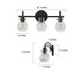 preview thumbnail 21 of 25, Olia Modern Black 3-Light Bathroom Vanity Light Minimal Globe Glass Wall Sconce