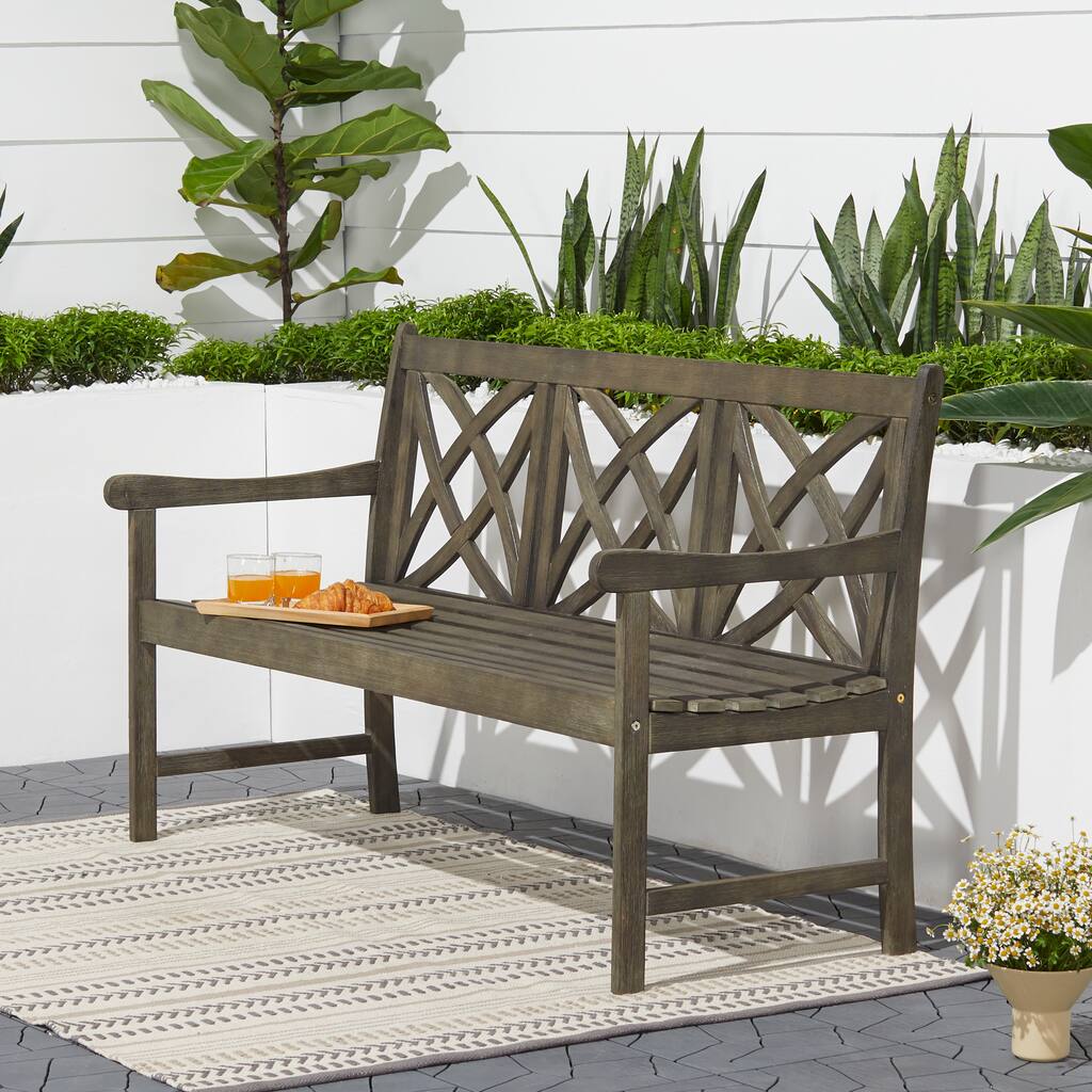 Outdoor Patio 5-foot Wood Garden Bench - N/A