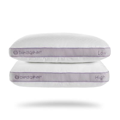 BEDGEAR High/Low Performance Pillow - High/Low Sizes - Soft Support Pillow for Neutral/Warm Sleepers