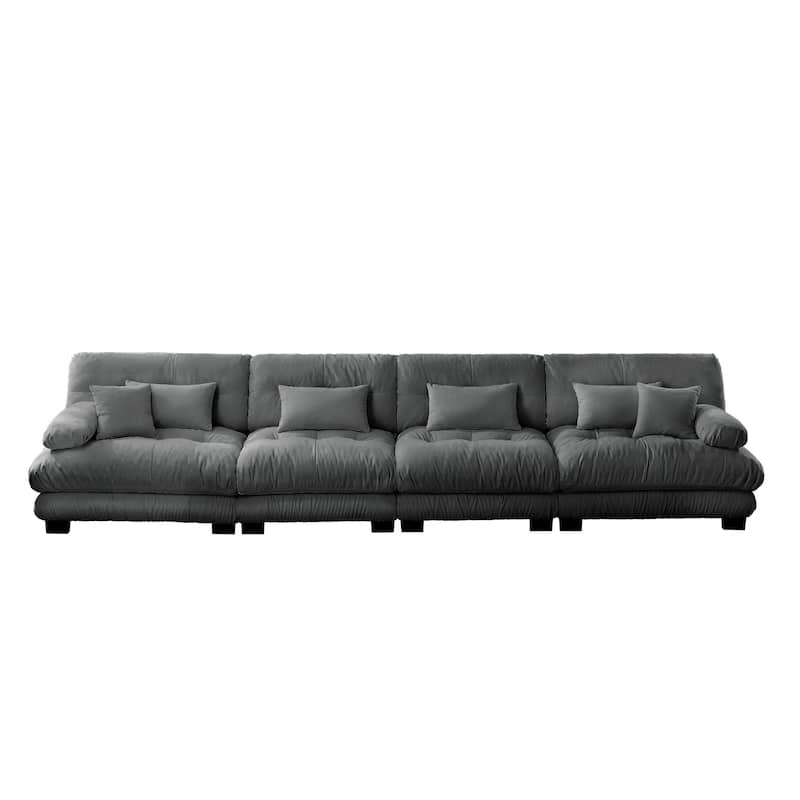 173.2" Chenille 4-Seater Sectional Sofa, Modular with Deep Seats