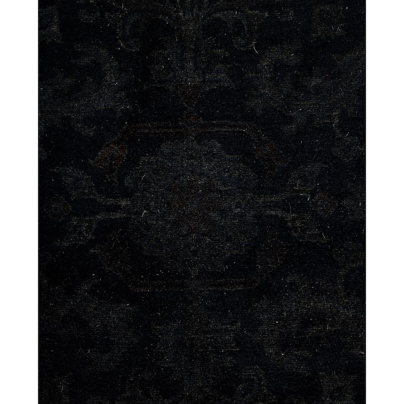 Overdyed One-of-a-Kind Hand-Knotted Area Rug - Black - 4' 2" x 6' 4"