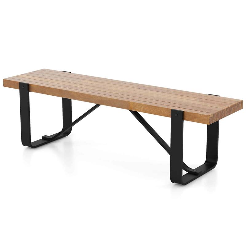 Costway 60" Long Hallway Bench Entryway Bench with Metal Frame - See Details