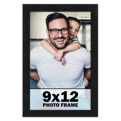 9x12 Frame Black Solid Wood Picture Frame | 0.75 Inch Moulding Width |