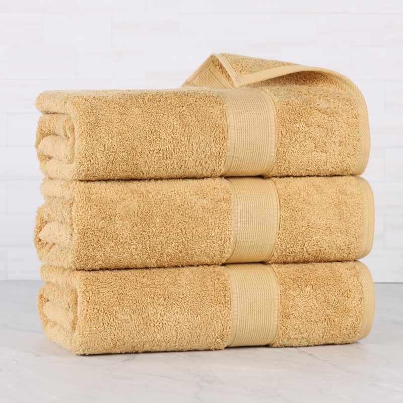 Superior Oregon Organic Cotton Solid Bath Towel, Set of 3 - Gold