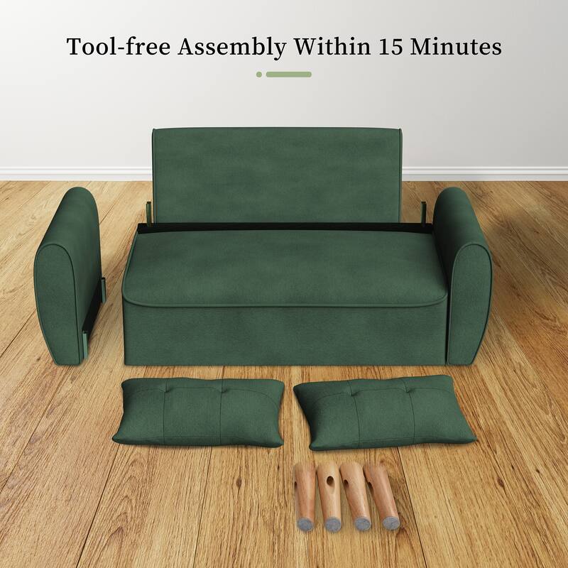 Futzca 48.4" Loveseat Sofa with Pillows