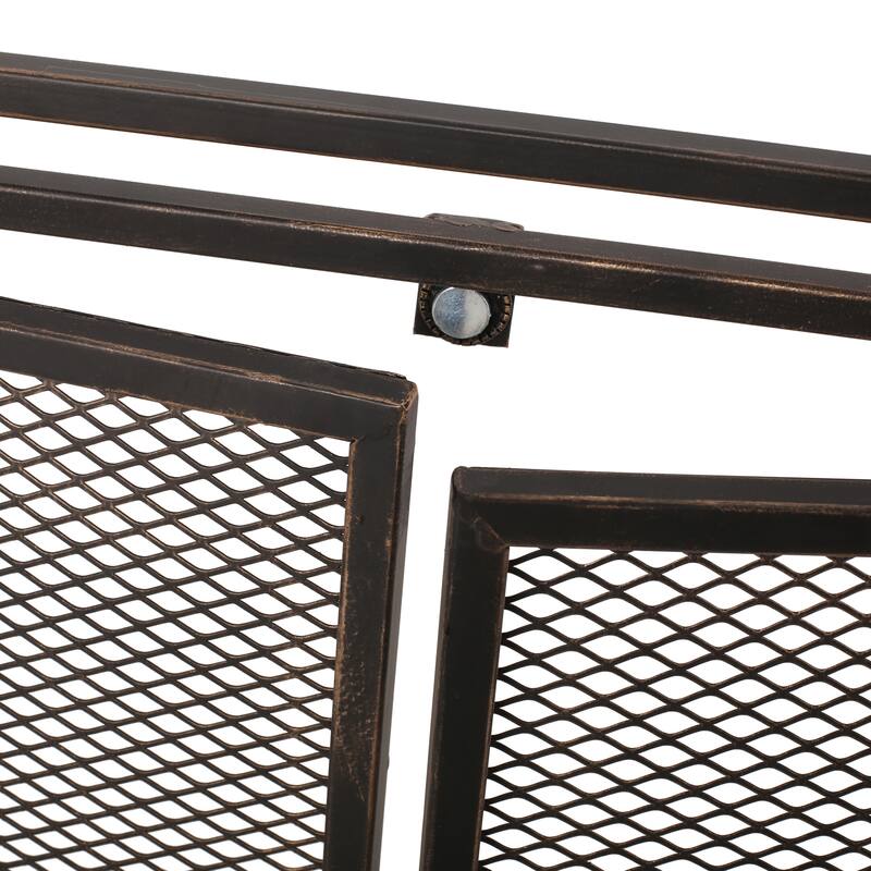 Anmytek Metal Fireplace Screen with Double Access Doors