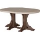preview thumbnail 41 of 82, Poly Lumber Round Dining Table Set with Island Chairs Counter Height - Weatherwood & Chestnut Brown