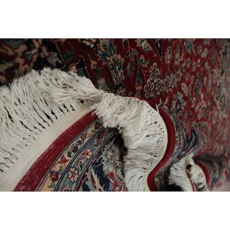 Hand Knotted Oriental 100% Wool Carpet Traditional Floral Red Tabriz Area Rug - 8' 8'' X 5' 9''