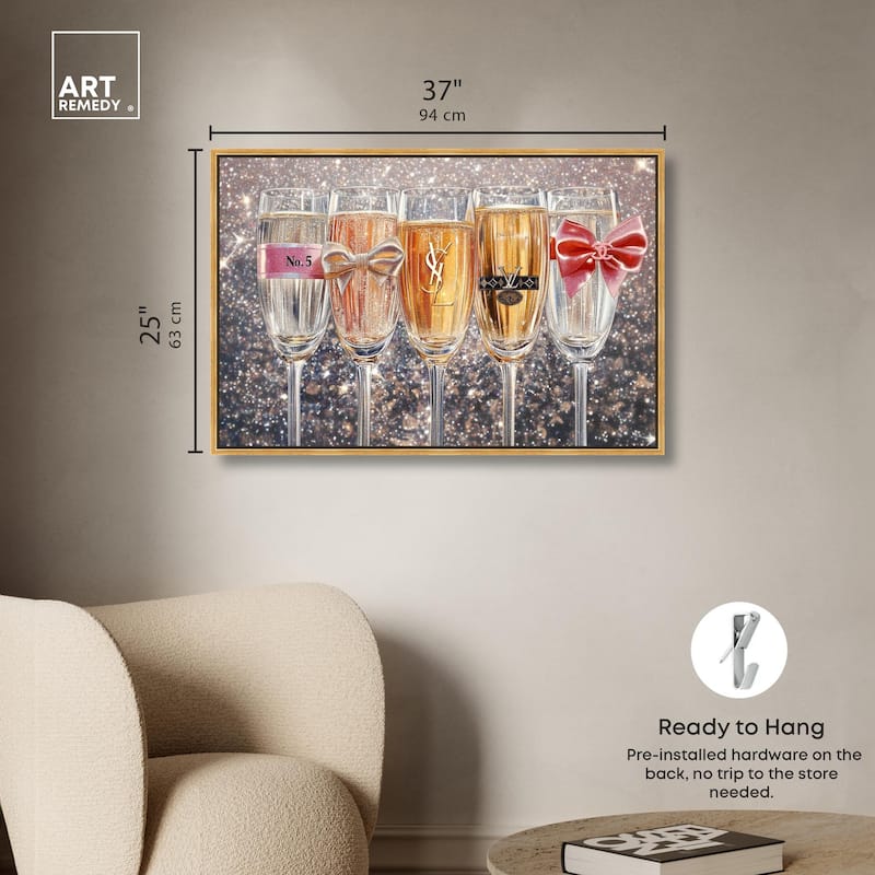 Champagne Glasses Glitz Canvas by Art Remedy