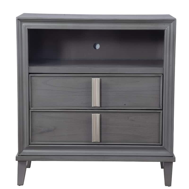 Contemporary Dark Grey TV Console Cabinet - 38" x 35.5" x 17"