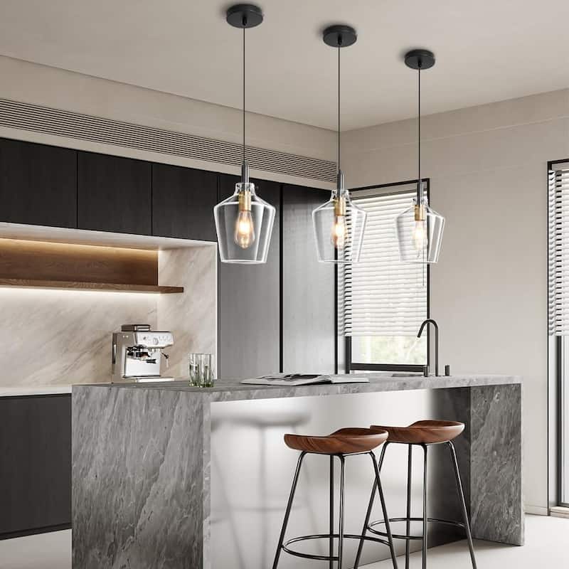 1 pack pendant light black gold kitchen light glass ceiling light