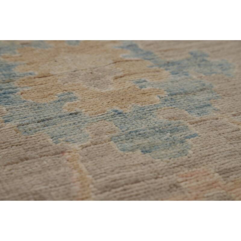 Vegetable Dye Oushak Turkish Area Rug Handmade Wool Carpet - 8'10"x 11'11"