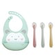preview thumbnail 1 of 5, Saro Sweet and Fun Silicone Spoon & Bib Set