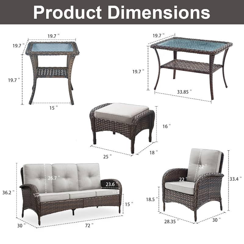 Gymojoy Outdoor Wicker Patio Furniture Sofa & Chair Set - Luxurious Comfort, Weather-Resistant