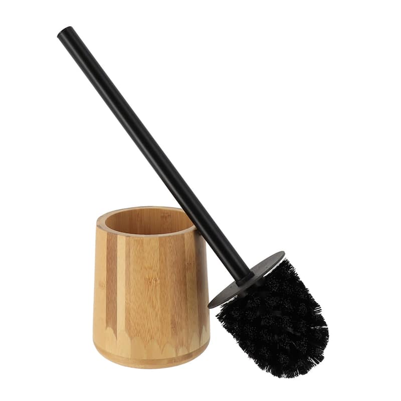 5-Piece Bathroom Accessory Set Bamboo Natural Decor - Toilet Brush and Holder Only