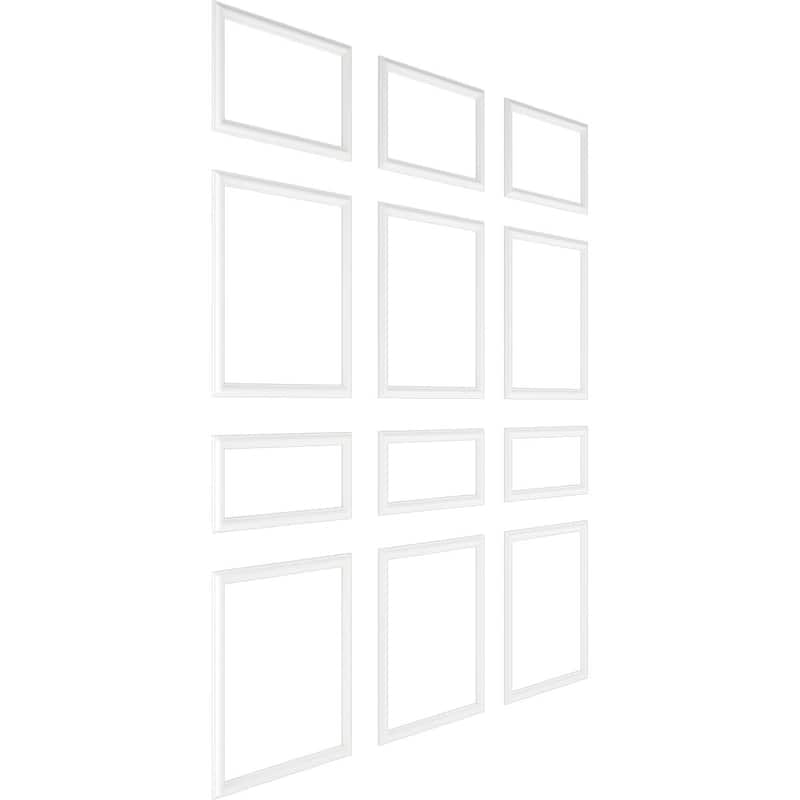 94 1/2"L Ashford Square Design Full Wall Wainscot Paneling Kit - Adjustable from Heights