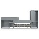 preview thumbnail 11 of 14, Grey Twin Size Platform Beds Bunk Bed with Trundle, Wardrobe and Desk